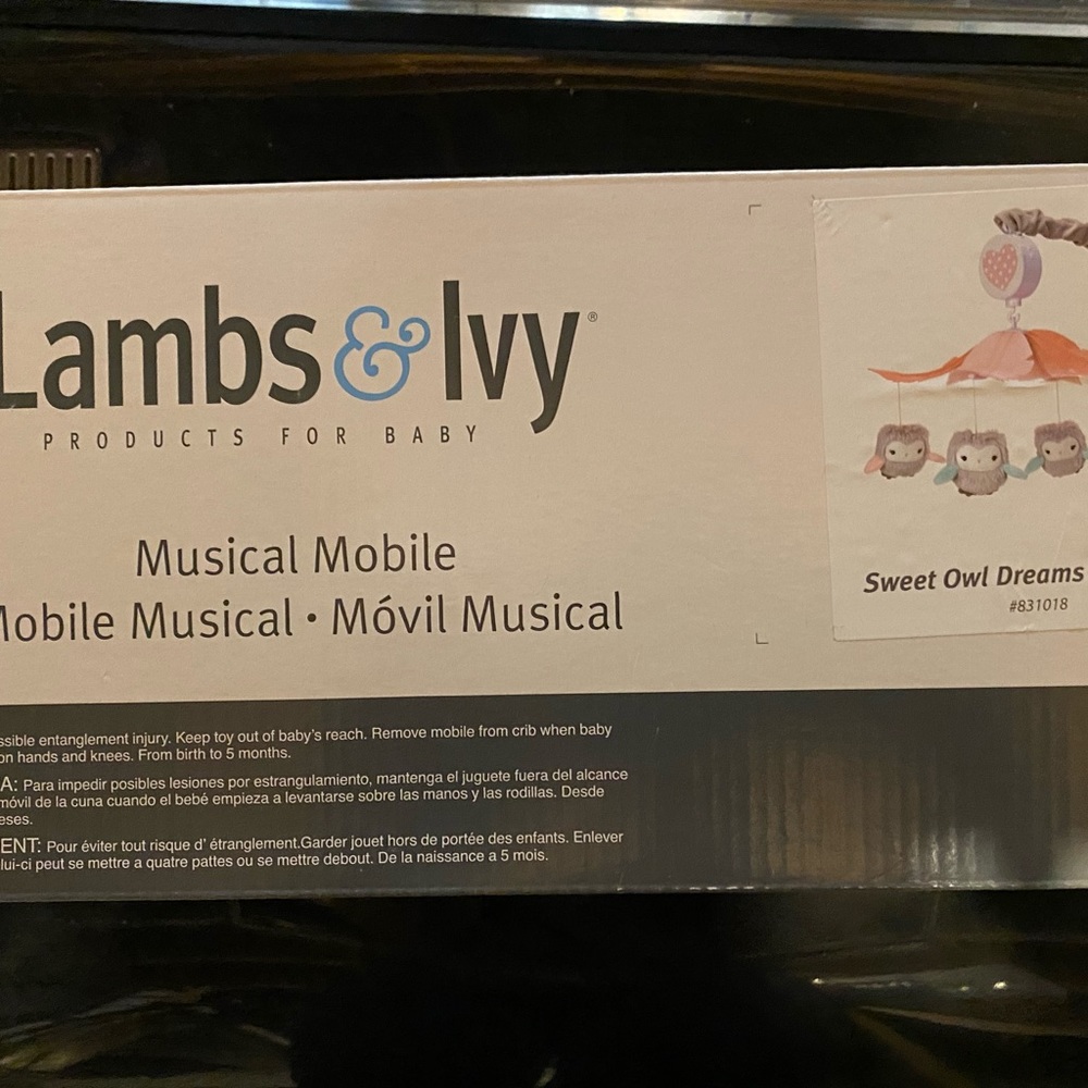 Lambs & Ivy Sweet Owl Dreams Gray/Pink Mobile
